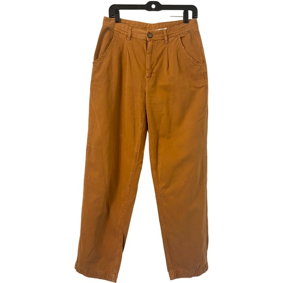 Free People Loose Waist Abby Chino Pant in Rust Brown Size 4 - Picture 4 of 11